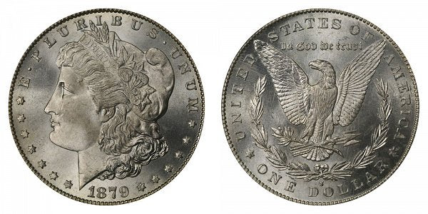 MORGAN SILVER DOLLAR - 1879 S Reverse 79 - AVG CIRC