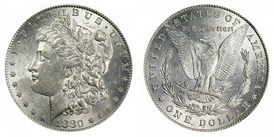 MORGAN SILVER DOLLAR - 1880 ALL VARIETIES - AU