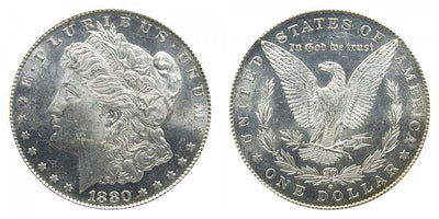 MORGAN SILVER DOLLAR - 1880 O - AVG CIRC