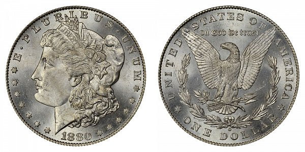 MORGAN SILVER DOLLAR - 1880 O - AVG CIRC