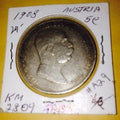 1908 Austria 5 Corona 60 Year Anniversary Crown XF+ Great Looking - US CoinSpot
