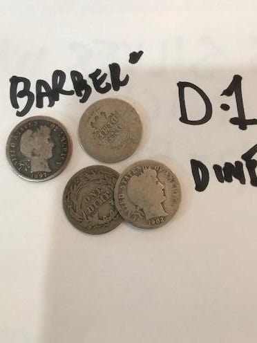 4 different Barber Dimes dated between 1892 - 1916 - US CoinSpot