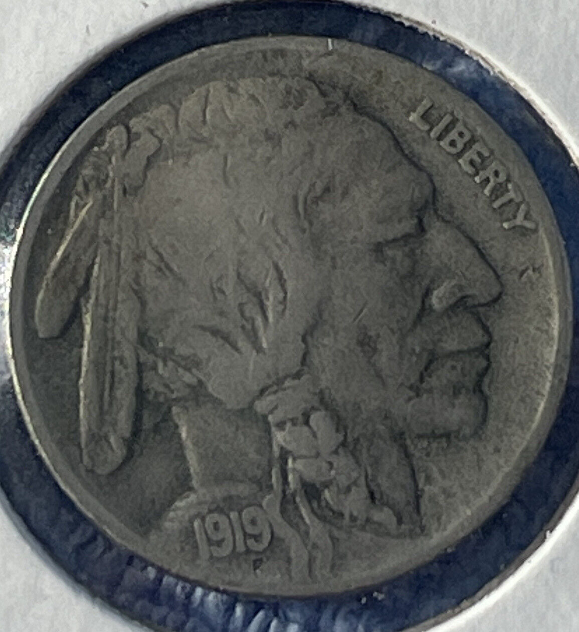 1919s Indian/Buffalo Nickel Fine ++ nice features tough date in this condition