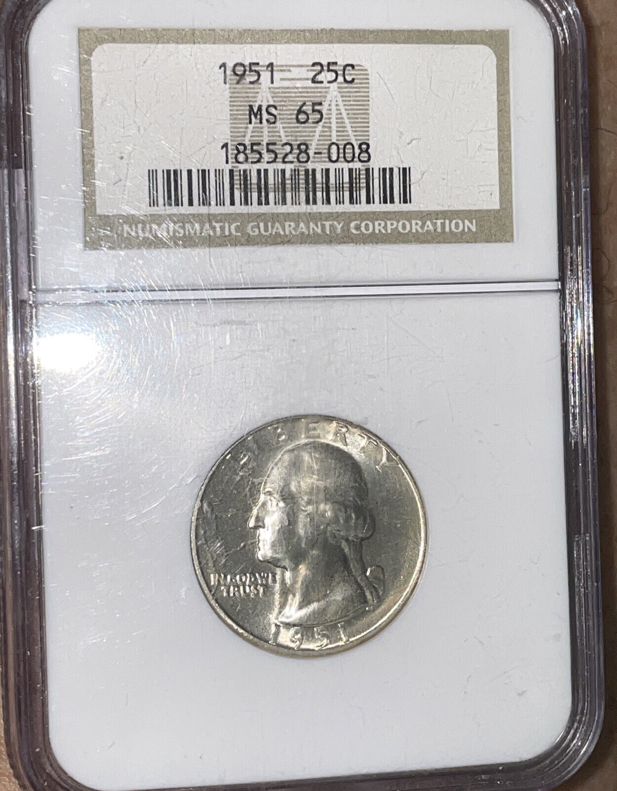 1951 Washington Silver Quarter NGC MS65 gorgeous- GIN!