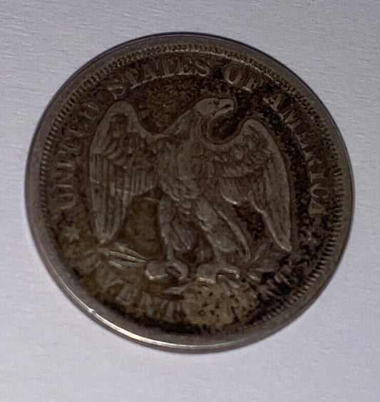 1875 s scarce fine 20c silver getting hard to find! collectible look rev feather