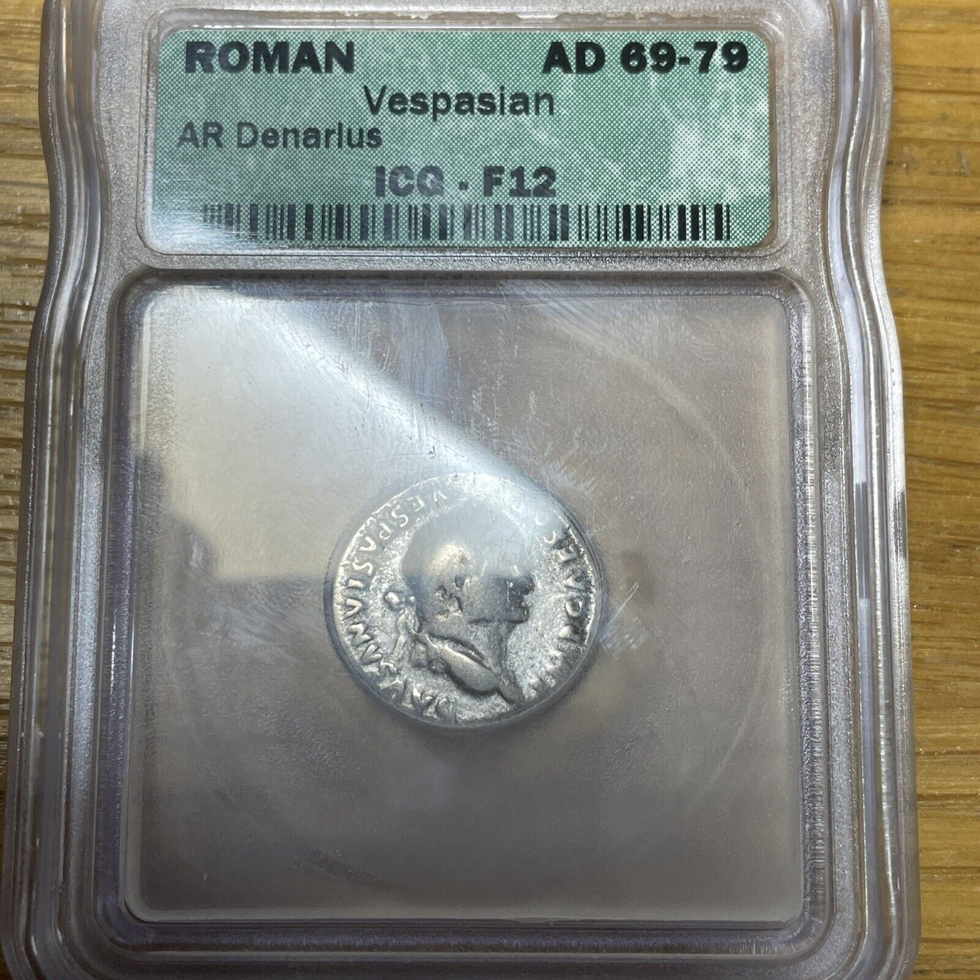 69-79 AD Roman Empire Vespasian AR Denarius Silver NGC Choice F Fine