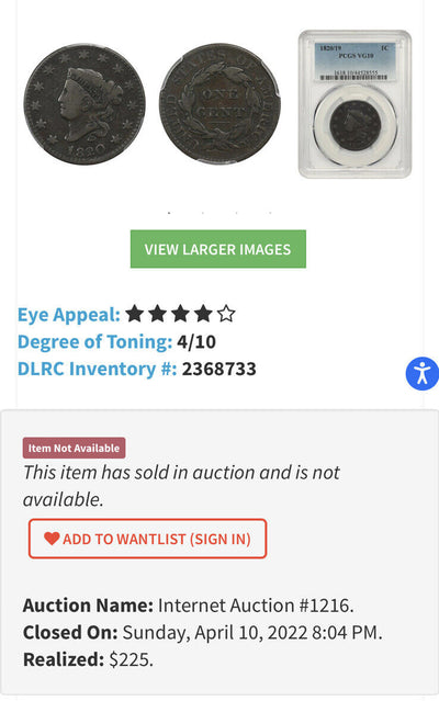 pair of very good large cents 1819 Sm Dates and scarce1820/19 - 200 years young!