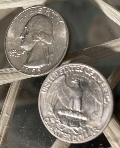 Souper 7: 4x1955D + 3x1958P GEM BU 90% SILVER 25c Fresh from Roll Free Shipping!