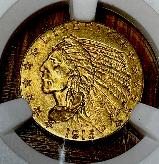 1915 1/4 Eagle $2.50 gold NGC MS62 Indian Head Gold Piece GSR Gorgeous