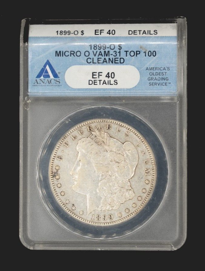 1899-O Scarce Micro o Morgan Silver Dollar ANACS certified genuine. Great Find!