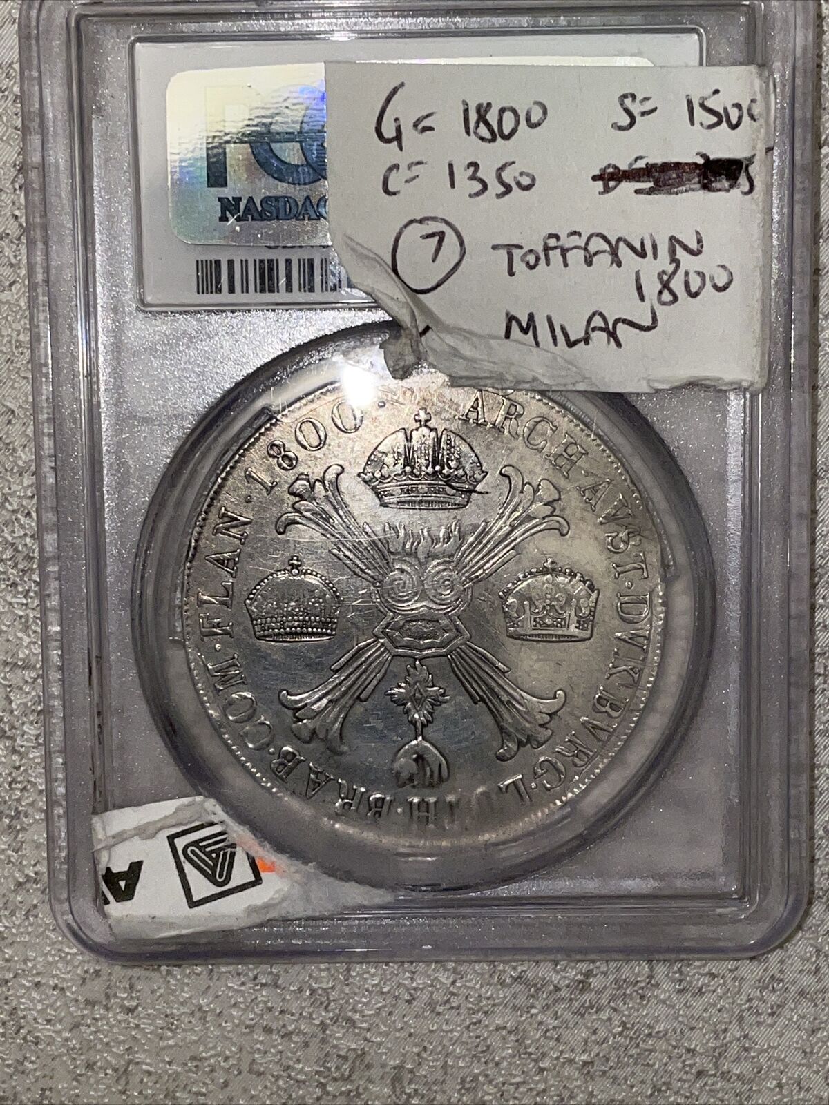 Rare 1800 Crocione Milan Toffanin PCGS XF Details 476/3 LEGE ET Crown Price Cut!