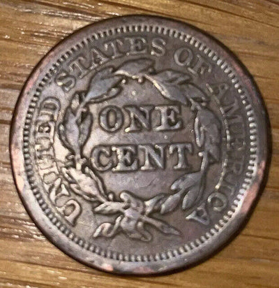 1851 Braided Hair Large Cent IC  Better Civil War 171 Year Old Copper Type Coin