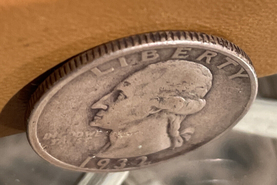 1932 D Washington Quarter 90% Silver Choice Fine F+ See Pics oldie & goodie!