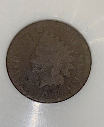 1869 INDIAN HEAD CENT Scarce Semi-Key Date Penny Good Condition Full Rims