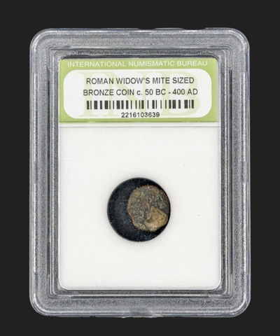 Roman Widows Mite Sized Bronze Coin /50BC -400AD. Similarly used Ancient Temples