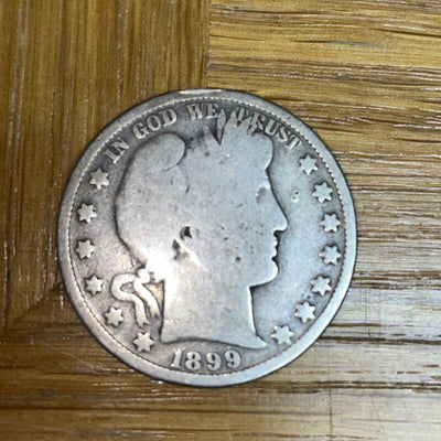5pc collection Silver Barber Half Dollar 1899, 1908, 1909s, 1911, 1915 s starter