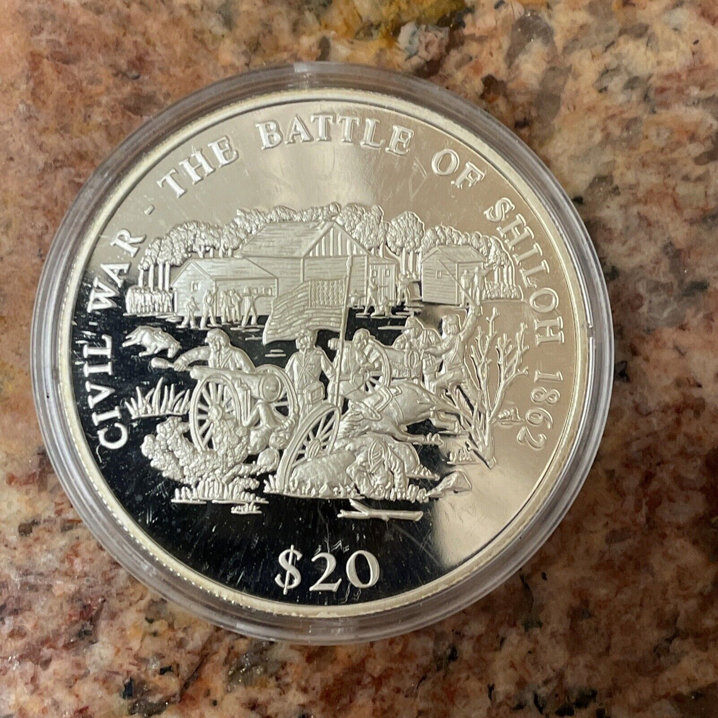 Rep Liberia 999 silver proof 2 pcs $20 coins US Civil War Commems issued 2000-01