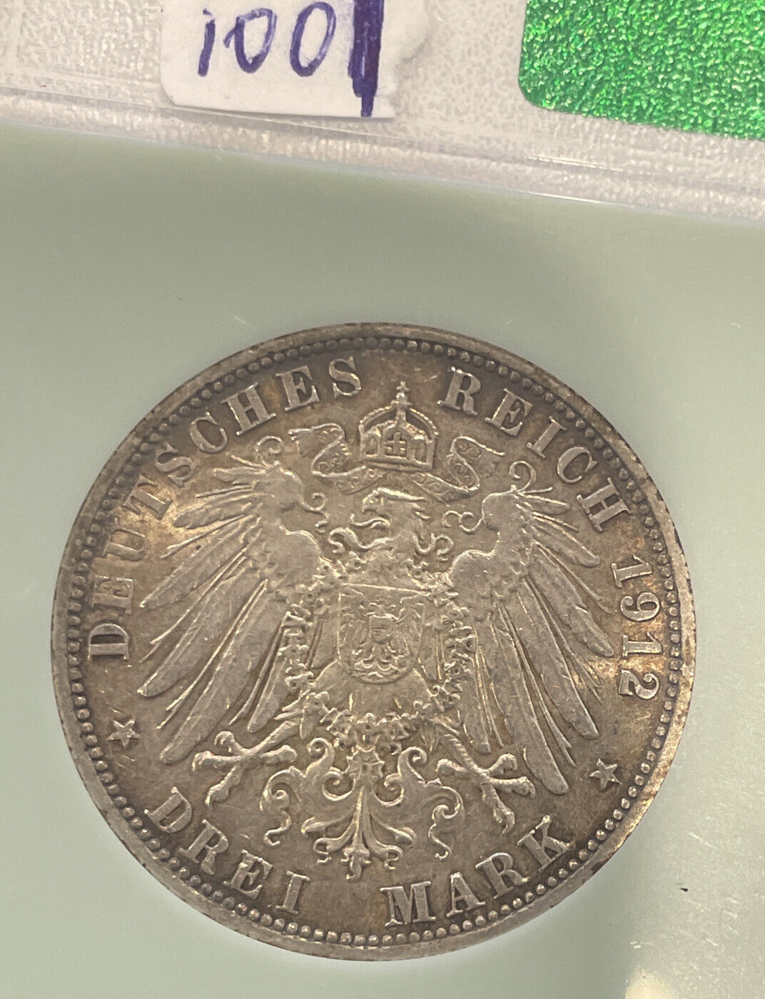 Prussia Germany 3 Mark 1912A almost uncirculated