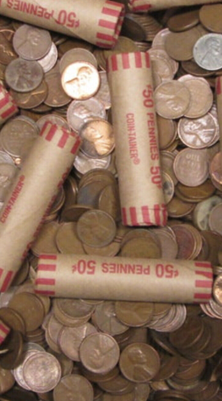 H Duffy’s Lot 1/2 ROLL (25)1909-58 LINCOLN WHEAT CENTS Unsearched +Antique100 Yr
