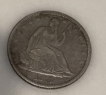 1877 s Seated Silver Half Extra Fine no problems collectible mmmm