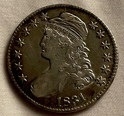 popular 1831 bust half $ gorgeous brilliant AU-uncirculated details. Free S&H