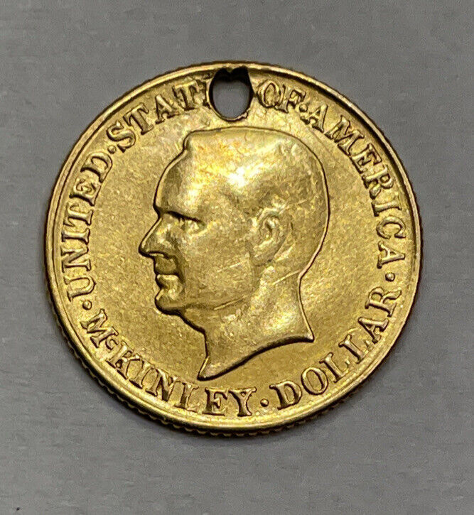 Holey 1916 One Dollar McKinley Gold Commemorative nice looking
