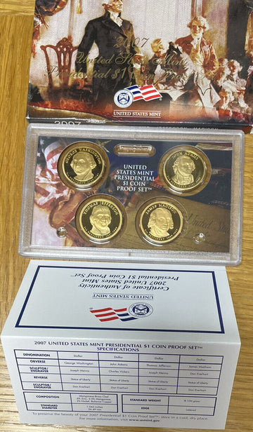 2007 presidential dollar 4 piece proof set wunderbar!