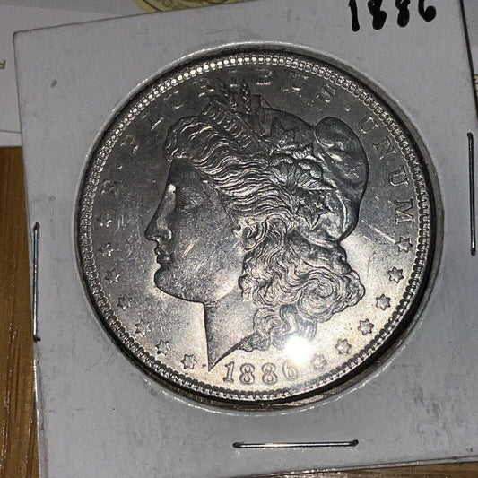 1886 BU Morgan Silver Dollar nice features