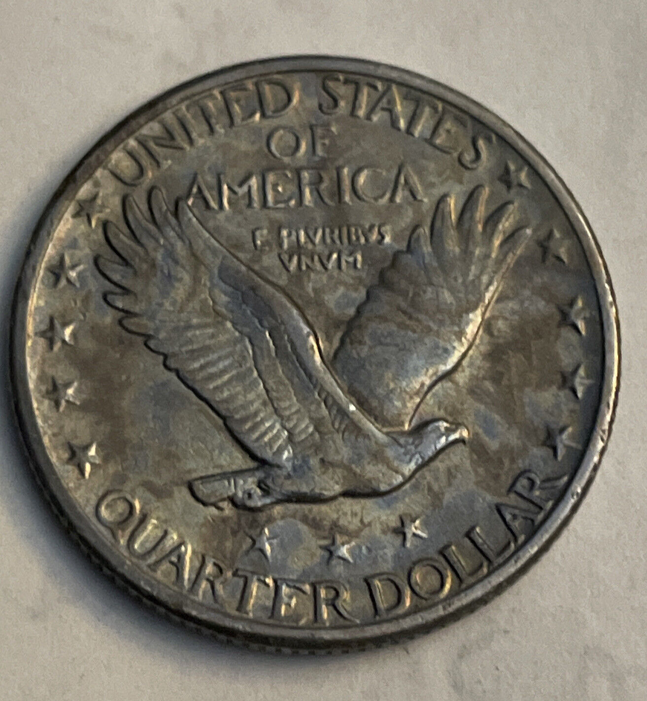 1927 toned AU Liberty Standing Silver Quarter Gr8 early 20th century type