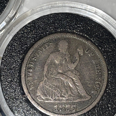 Pair ChoiceFine Pair 1876-77 CC Carson City Seated Liberty Silver Dimes FREE S&H