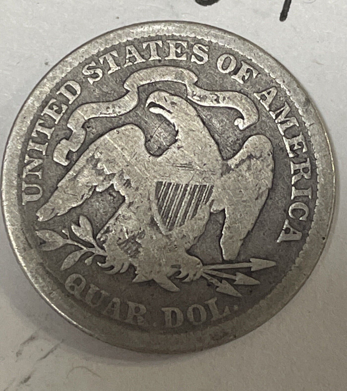SC beautiful Type 5 1877 seated silver quarter Fine sharp features
