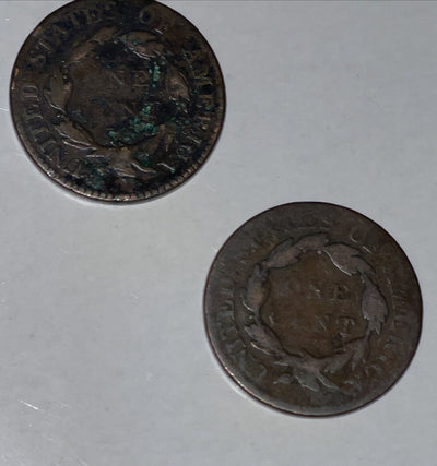 pair of very good large cents 1819 Sm Dates and scarce1820/19 - 200 years young!