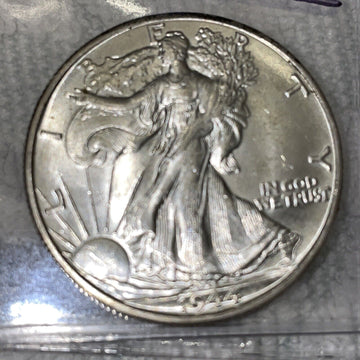 Original Brilliant PQ  1944 d Walking Silver Half $ So nice & Detailed Grab now!