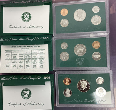 Green Color Pkgs 1994-96 3 gorgeous sets 40% off original issue cost!