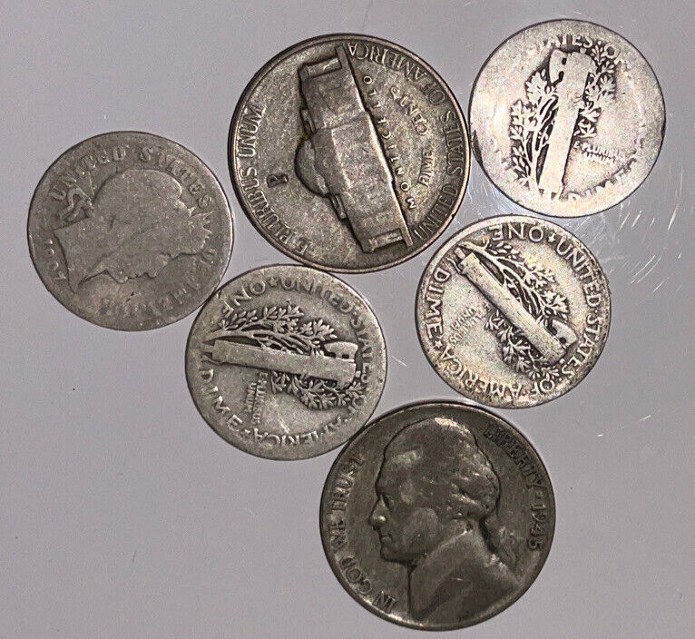@Ran-dime” silver coin lot Face Value 50 cents. all coins over 60 years old! #A9