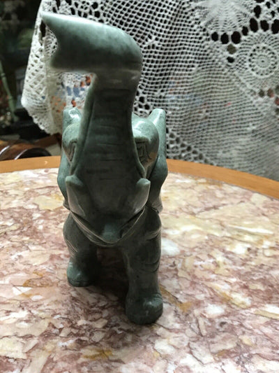 jade elephant figurine Pair Facing Each Other. Ball In Middle NOT Included.