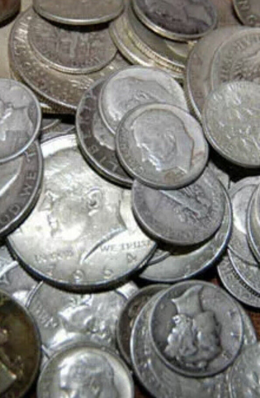 6T Top Seller-1/2pound Troy Wt US 90% silver coins no rejects or Nickles Lo Ship