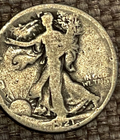1921 Walking Liberty Silver Half Dollar Coin Good++ Key and Rare Date Free S&H