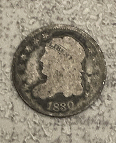 1830 Capped Bust half dime full Liberty on headband AG+ coin