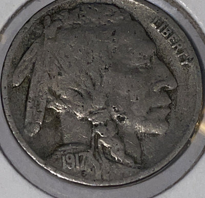 1917 s very fine better date buffalo/ indian head 5c dings on jaw and buffalo