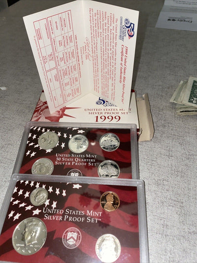 1999 S Silver Proof Set- Full issue with box & papers