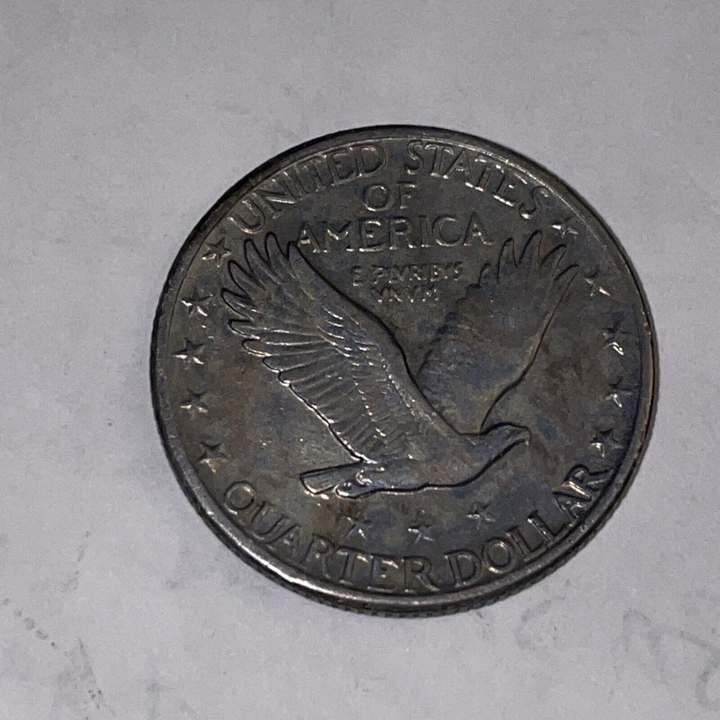 1927 toned AU Liberty Standing Silver Quarter Gr8 early 20th century type
