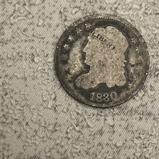 1830 Capped Bust half dime full Liberty on headband AG+ coin