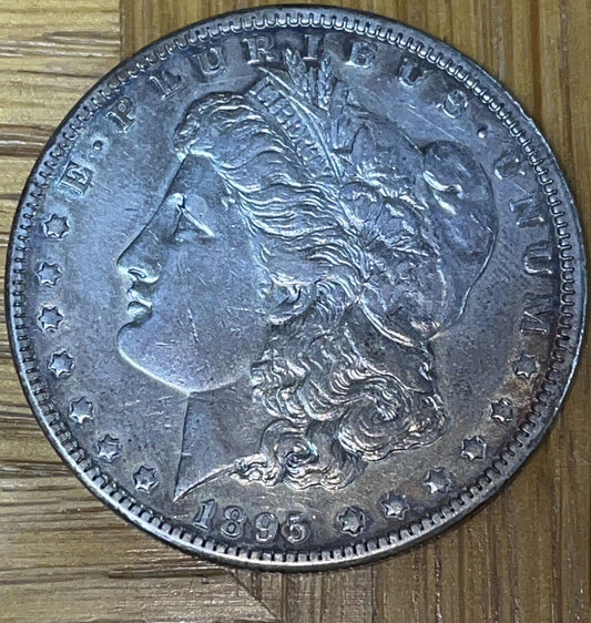 1895 o Choice AU Morgan Silver $ nice luster reflective surface Free S&H