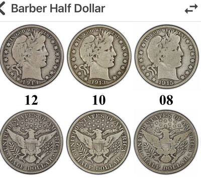 SC Scarce 1914 silver Barber Half VG++ (LIY Liberty showing) Full Rim Free S&H!