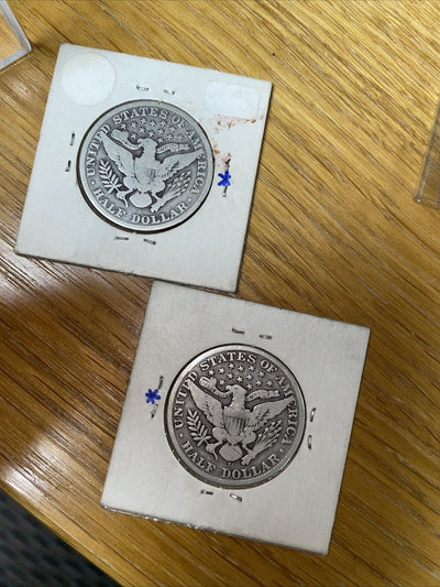 VG+ 1911s & 1912 D scarce Barber Silver 1/2 Dollars One Bid Gets Both