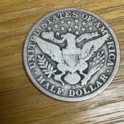 1915 s Silver Barber Half Dollar Very Good Strong L +partial liberty in headband