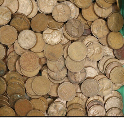 F Duffy’s Lot 1/2 ROLL (25)1909-58 LINCOLN WHEAT CENTS Unsearched +Antique100 Yr