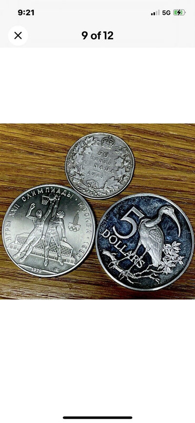 3 Random World Crowns min 50g 800 fine, most Sterling Or 900 Silver. Great.