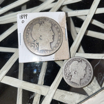 1899 o Silver Half $ and Quarter. nice pair 4 U